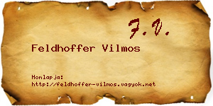 Feldhoffer Vilmos névjegykártya